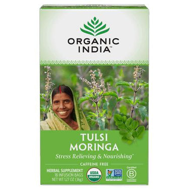 Tulsi Moringa 18 Bags Organic India Supplement - Conners Clinic